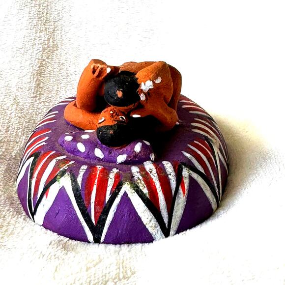 Vintage 1990s Mexican Fired Ceramic Erotic Copulating Couple Fertility Tableau - Picture 7 of 8